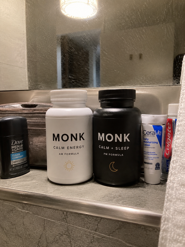 Morning Routine - i'm in the bathroom first thing in the morning and last thing at night. I start with Monk and end with monk