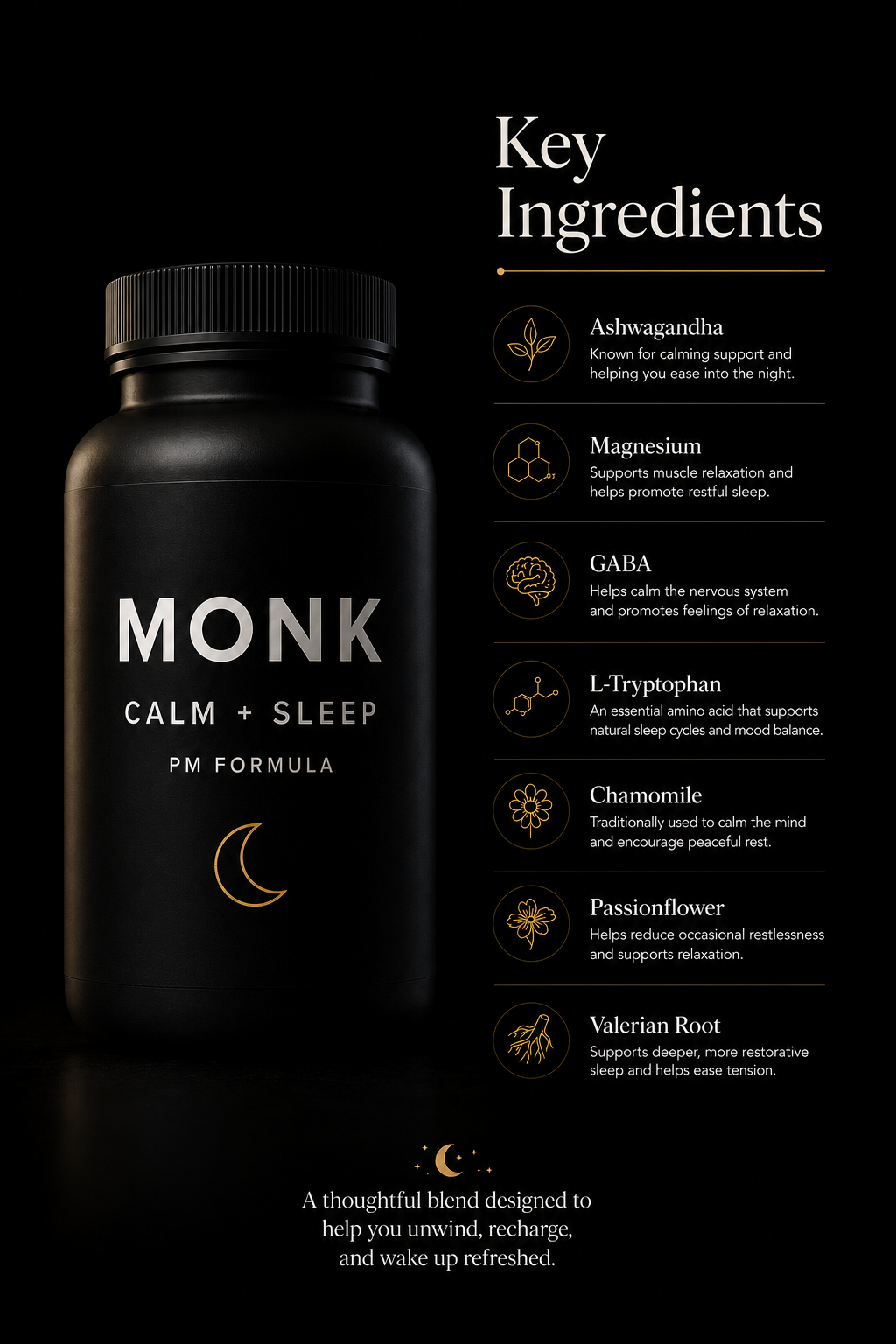 MONK PM — Daily Evening Recovery Formula